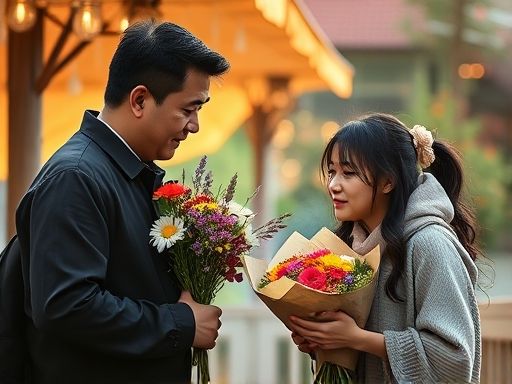 爸妈送烧烤花 高考女儿边哭边闻味