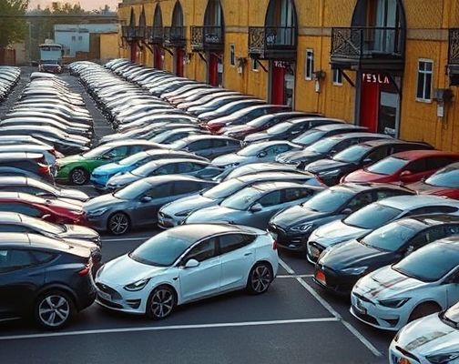 特斯拉库存积压严重，美国多地启用“溢出停车场”存放未售车辆